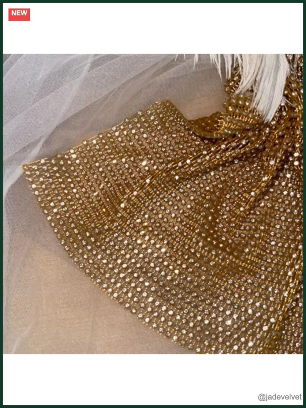 Rhinestone Head Scarf Stretchy Slip-On Rave Turban Handmade Sparkly Hijab